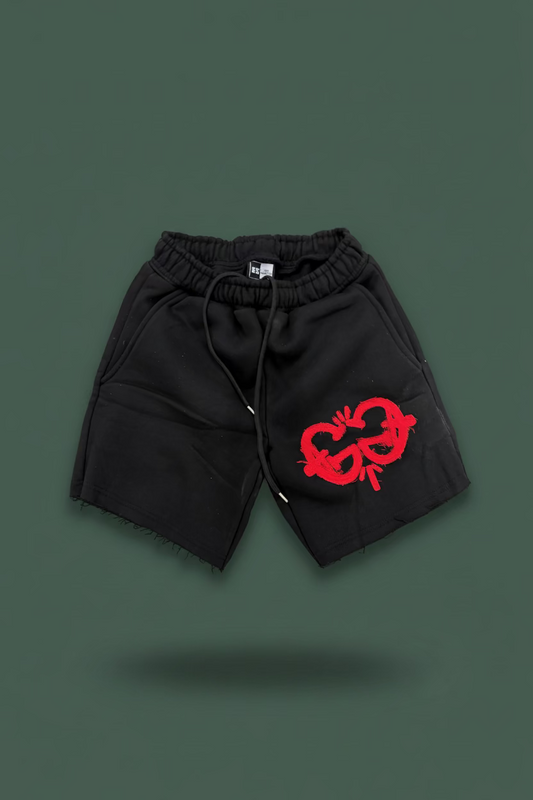 083 Monogram Raw Edge Fleece Shorts