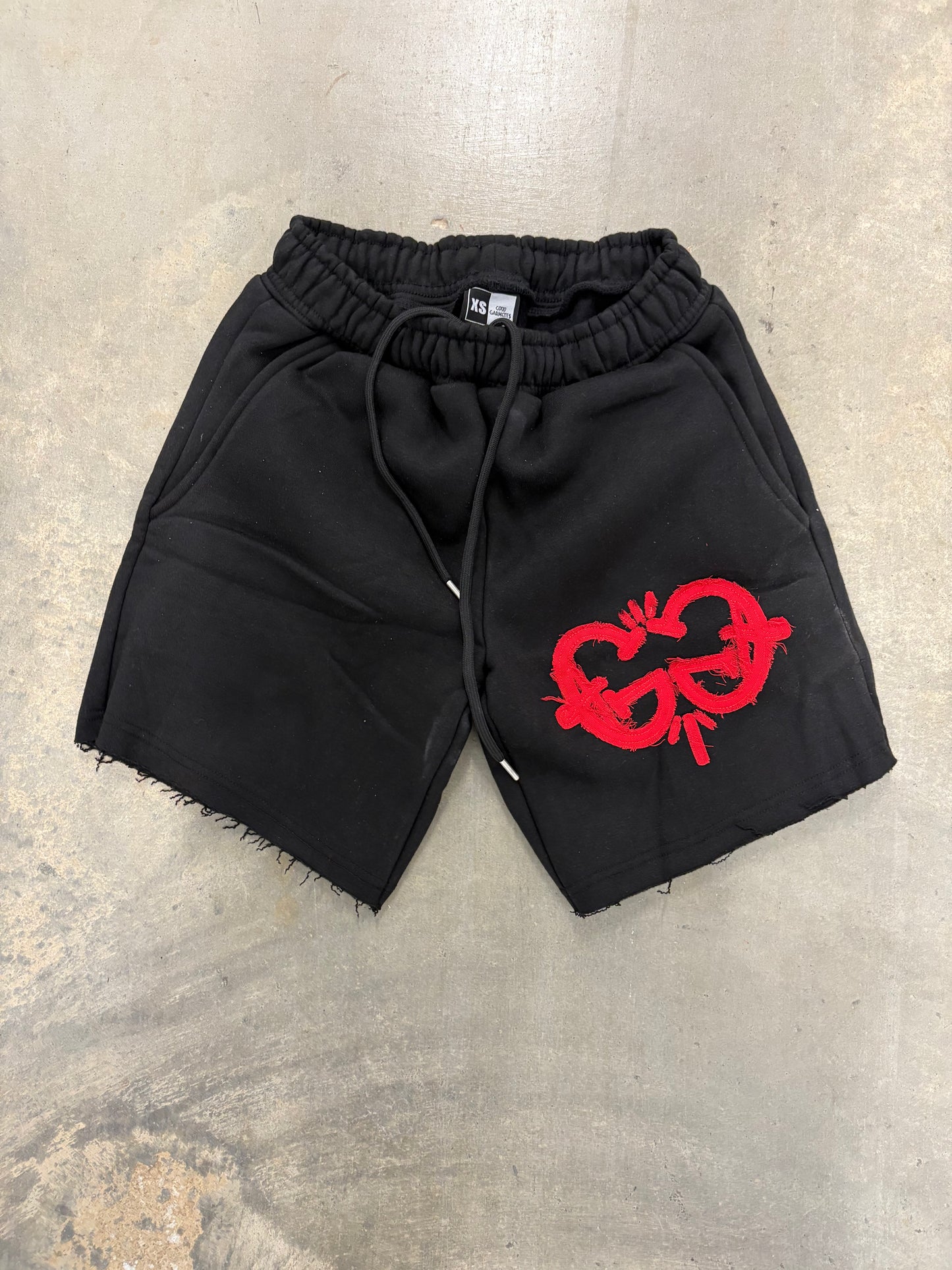 083 Monogram Raw Edge Fleece Shorts