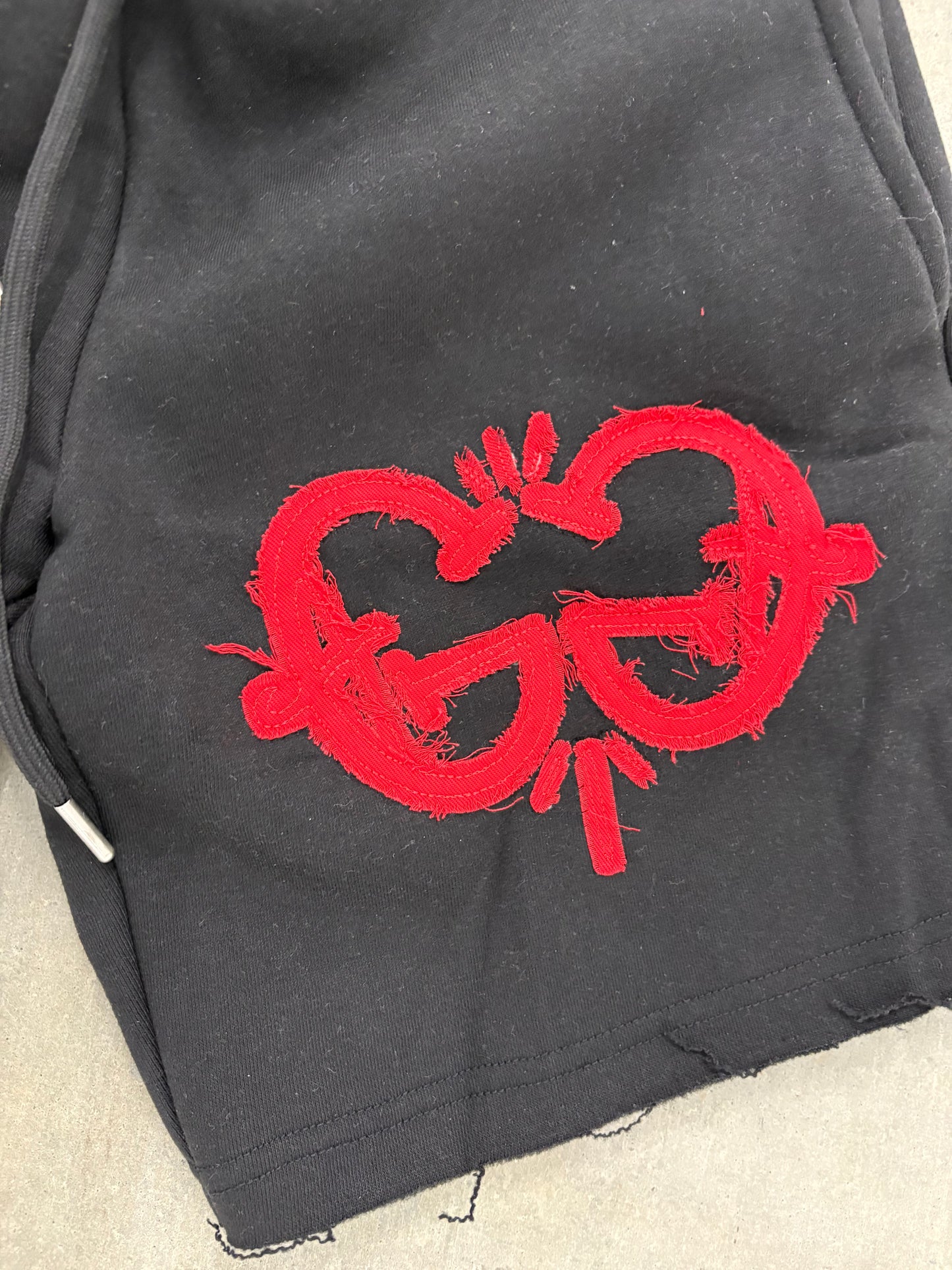 083 Monogram Raw Edge Fleece Shorts