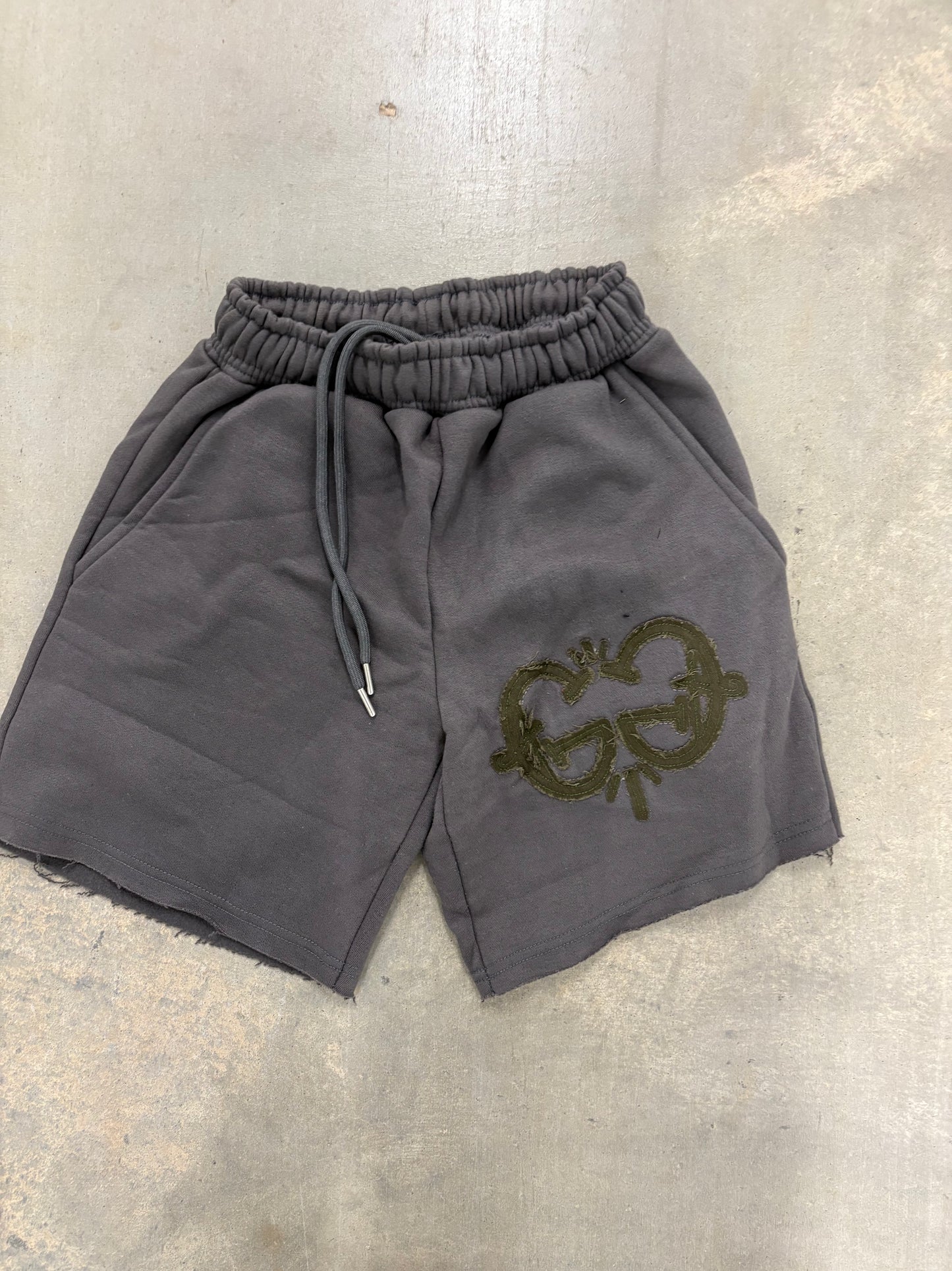 083 Monogram Raw Edge Fleece Shorts